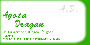 agota dragan business card
